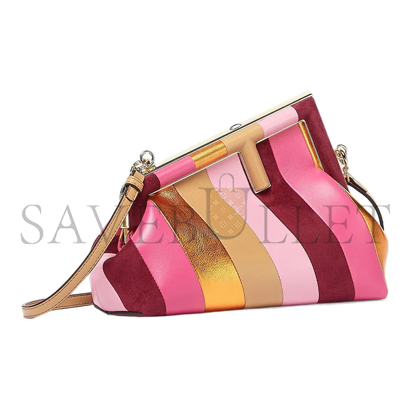 F**di first leather clutch bag in pink 8bp129ajs8f0mwu (26*18*9.5cm)